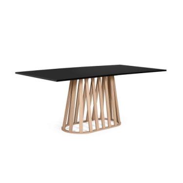 Imagem de Mesa de Jantar Retangular 6 Lugares 160x90cm Gabi Preto/Jade - Straub 