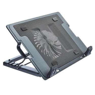 Imagem de Suporte Cooler Vertical Ergonômico Notebook 17 Pol 2 Portas USB LED De