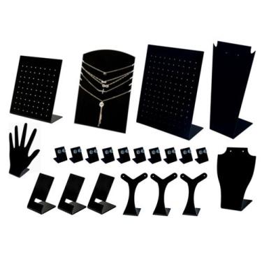 Imagem de Expositor de bijuterias Completo - Preto - 22 peças - Acrihome Design 