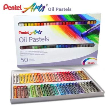 Imagem de Giz Oil Pastel Pentel Arts A Óleo 50 Cores Bastão Oleoso