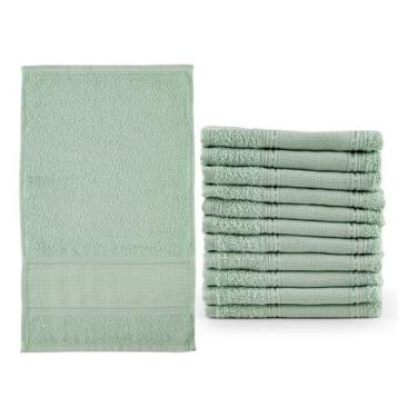 Imagem de Kit 12 Toalhas Para Lavabo Social 10% Algodão - Riffo Store, Verde