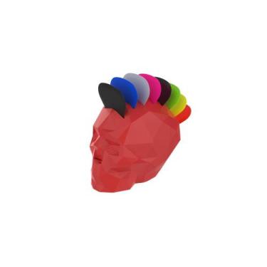 Imagem de Porta-palhetas Caveira Geométrica Mohawk Diversas Cores - PEKO, 3D-363