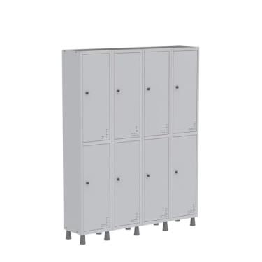 Imagem de Roupeiro Aco Light 4v 08 Portas Gr304/8pri Cinza
