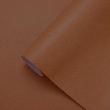 Imagem de Papel de parede laranja escuro cor sólida papel de contato laranja escuro autoadesivo removível papel de parede para paredes cozinha rolos de vinil decorativos 45 cm x 1000 cm