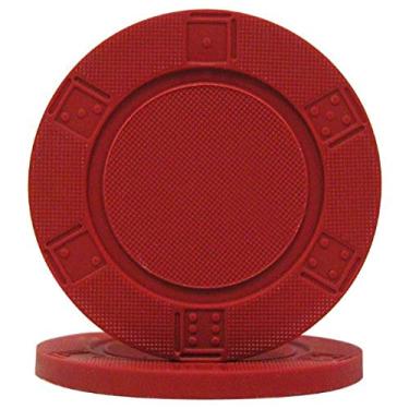 Imagem de Trademark Poker Fichas de pôquer de dados Deluxe (conjunto de 50), 9,5 g, vermelho