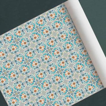 Imagem de Papel de parede adesivo azulejo ladrilho modelo retro - D. Lima Produt