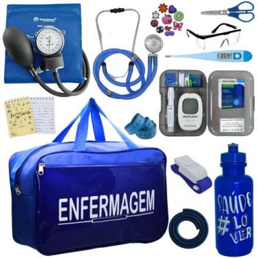 Imagem de Kit Enfermagem Aparelho Pressao Medidor Glicose Esteto Multi Incoterm,