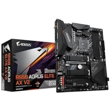 Imagem de Gigabyte B550 AORUS ELITE AX V2 (AMD Ryzen 5000/B550/ATX/True 12+2 Phases Digital VRM/PCIe4.0/DDR4/USB3.2 Geração 1/Realtek ALC1200/Intel WiFi 6/2xM.2 Protetor Térmico/2.5 GbE LAN/HDMI/HDMI/DP/DP/Plac