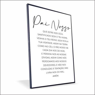 Imagem de Quadro Pai Nosso Vinil Com Vidro - Center Molduras, 20x20 Caixa, Preta