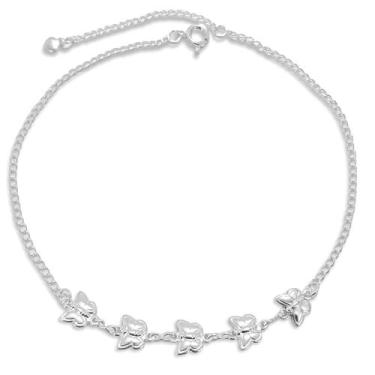 Imagem de Tornozeleira Borboletas Banhada a Prata Semijoia - Dril Semijoias