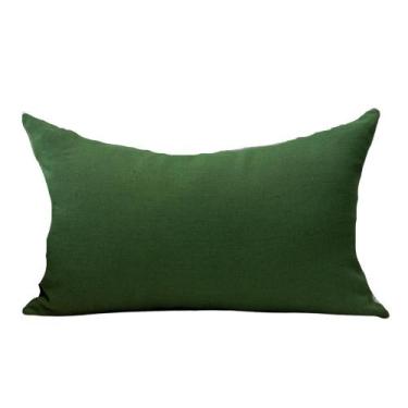 Imagem de Almofada em Linho Verde Retangular - Cazachic, Completa
