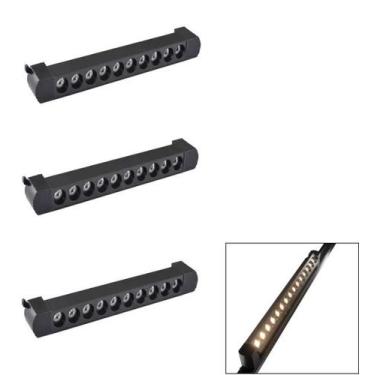 Imagem de Kit 3 Luminária Led Pontual Linear 20w 3000k Para Trilho Preto Bivolt 