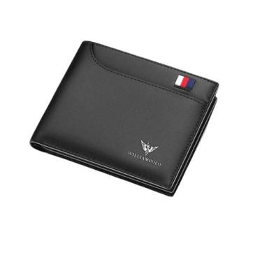 Imagem de Carteira William Polo Masculina em Couro  Preto