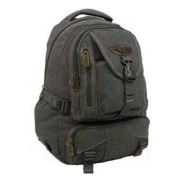 Imagem de Bolsa Mochila Em Lona Resistente Escolar Trabalho Viagem Unissex - KVN