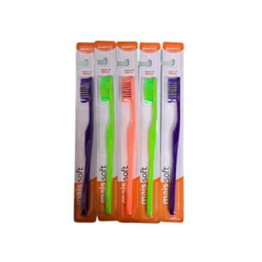 Imagem de Kit 12 Escovas Dentais Macias Mais Soft Powerdent (2594), Coloridas
