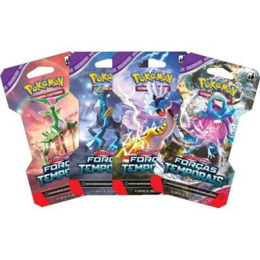 Imagem de 1 Booster Pokémon Escarlate e Violeta Forças Temporais Copag Cards Car
