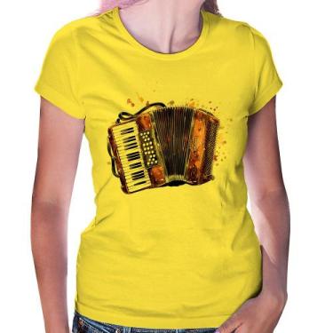 Imagem de Baby Look Acordeon Sanfona - Foca na Moda, Amarelo, GGG