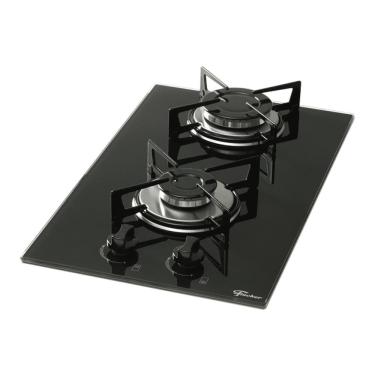 Imagem de Fogao Cooktop Fischer 2 Bocas A Gás Mesa De Vidro Preto - Bivolt