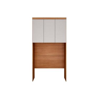 Imagem de Modulado de Quarto Armário Ponte Aéreo Solteiro Rizon/Linea c/ 3 Portas Cumaru/Fendi - Novo Horizonte