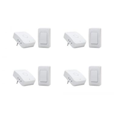 Imagem de Kit C/4 - Campainha Sem Fio Qualitronix Pilha/Tomada 52 T...