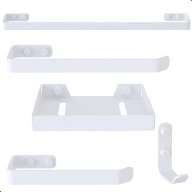 Imagem de Kit Acessórios Para Banheiro Branco 5 Peças - MetalCromo