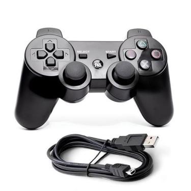 Imagem de Controle Sem Fio P3 para PS3 e PC Joystick Sensível com Cabo USB Inclu