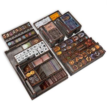 Imagem de SMONEX Organizador de madeira compatível com jogo de tabuleiro Gloomhaven - caixa adequada para armazenamento todas as expansões Gloomhaven - Inserção e armazenamento adequado para Gloomhaven (cinza)