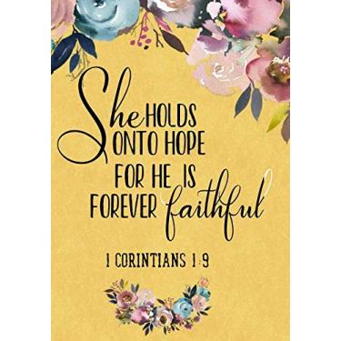 Imagem de She Holds Onto Hope For He Is Forever Faithful: Bible Verse Notebook, Composition Book Journal For Women and Girls, Christian Journal, 7"X10" Wide Ruled Line Paper,