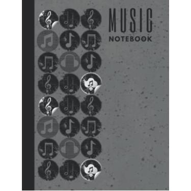 Imagem de Music Notebook : Galaxy Grey: Wide Staff Blank Paperback * 13 Staves per page * 8.50" x 11" * 102 Pages (Music book series)