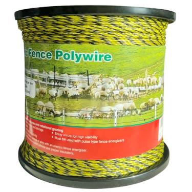 Imagem de GGTYHAO Cerca Elétrica Atualizada Polywire 3366 Pés 1026 Metros, 6 Fios de Aço Inoxidável para Condutividade Confiável e Resistência À Ferrugem, Fácil de Instalar, Cerca Elétrica Portátil, Cor Amarela