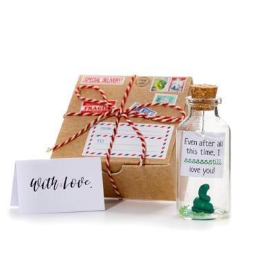 Imagem de Presente de aniversário para ela e ele, presente romântico de dia dos namorados para namorado namorada, mensagem eu te amo presentes esposa marido (cobra em garrafa grande - I Sssssstill Love You, em