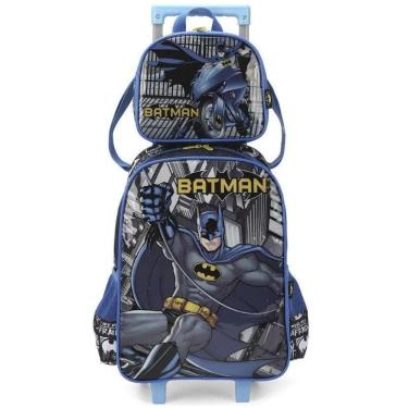 Imagem de Kit Mochila De Rodinhas Lancheira Luxcel Batman