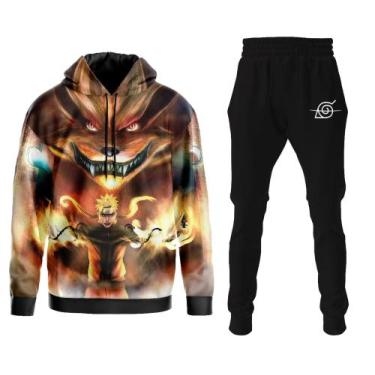 Imagem de Conjunto Moletom Naruto Shippuden Kurama + Calça Capuz Bolso - Dall Be
