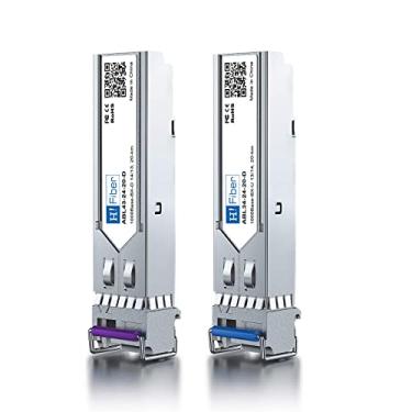 Imagem de Transceptor Bidi SFP 1.25G, 1000Base-BIDI 11490nm/1310nm SMF, um par de módulo SFP de modo único, até 20 km, para Cisco, Ubiquiti UniFi, Mikrotik, D-Link, Supermicro, Netgear e mais