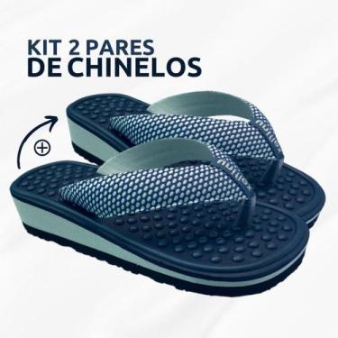 Imagem de Kit 2 Pares Chinelo Ortopédico Para Esporão Massageador - Uniflex, 35/
