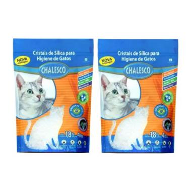 Imagem de Sílica Chalesco Cristais de Sílica 1,8kg c/ 2 pacotes para gato