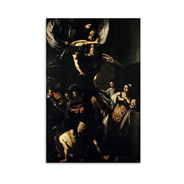 Imagem de JZSDGB Arte de parede em tela clássica - impressões Michelangelo Merisi Caravaggio - reprodução de pinturas a óleo famosas - As sete obras de misericórdia pôsteres - imagens de arte em tela 40 x 60 cm