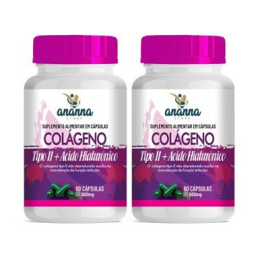 Imagem de 2x Suplemento Colágeno Tipo 2 c/ Ácido Hialurônico 60 Caps 500mg - Ana