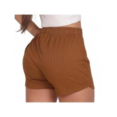 Imagem de Short Canelado Curto Feminino Empina Bumbum Soltinho e Leve - AudaxBR,