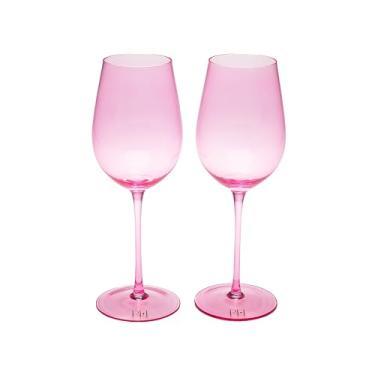 Imagem de Paris Hilton Conjunto de taças de vinho, coleção de vidro artesanal em Paris Signature Pink, perfeito para festas e ocasiões especiais, servir vinho tinto ou branco, coquetéis e muito mais, 500 ml