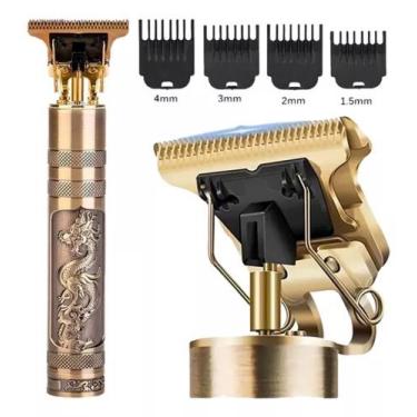 Imagem de Máquina de cortar cabelo  Acabamento De Metal profissional Faz Barba B