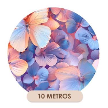 Imagem de Papel de Parede Adesivo Lavável Lilás Efeito 3D Borboletas  - DELIQUAD