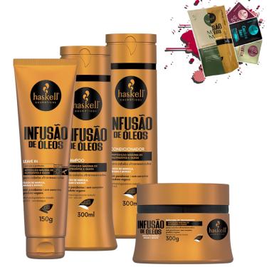 Imagem de Kit Haskell Infusão de Óleos Sh Cond Másc 300gr Leave 150gr