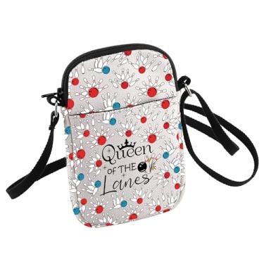 Imagem de HOLLP Bolsa de presente de boliche, Queen Of The Lanes, bolsa tiracolo para amantes de boliche, jogadores de equipe de boliche, Queen of Lanes B
