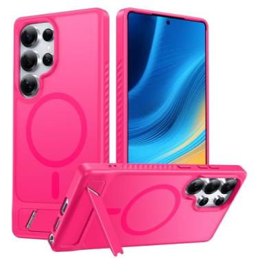 Imagem de FNTCASE Capa para Samsung Galaxy S25-Ultra: Capa de telefone magnética translúcida fosca com suporte de grau militar à prova de choque proteção contra quedas suporte capa fina robusta - 6,9 polegadas