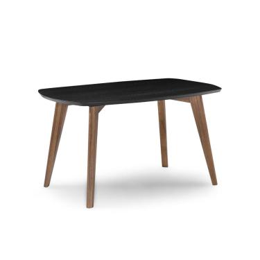 Imagem de Mesa de Jantar Retangular com Tampo de mdf Florencia Preto e Amêndoa 135 cm