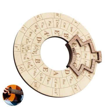 Imagem de Roda De Acordes Quintas Estudo Teoria Musical Madeira Violão Círculo M