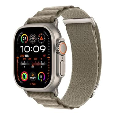 Imagem de Raycarrey Pulseira Esportiva de Nylon Alpine Compatível com Apple Watch Ultra 2 (2023), Ultra (2022), Séries 10/9/8/7/6/5/4/3/2/1 e SE em Azeitonas
