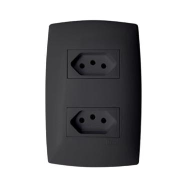 Imagem de Conjunto Tomada Dupla Com Placa 10A Home