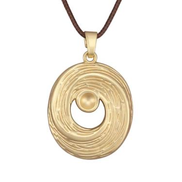 Imagem de Jeniiahua Colares femininos longos Boho com pingente de madeira de couro vintage, estilo étnico, círculo, dourado, hippie, colar, Couro sintético, Sem Pedra Preciosa